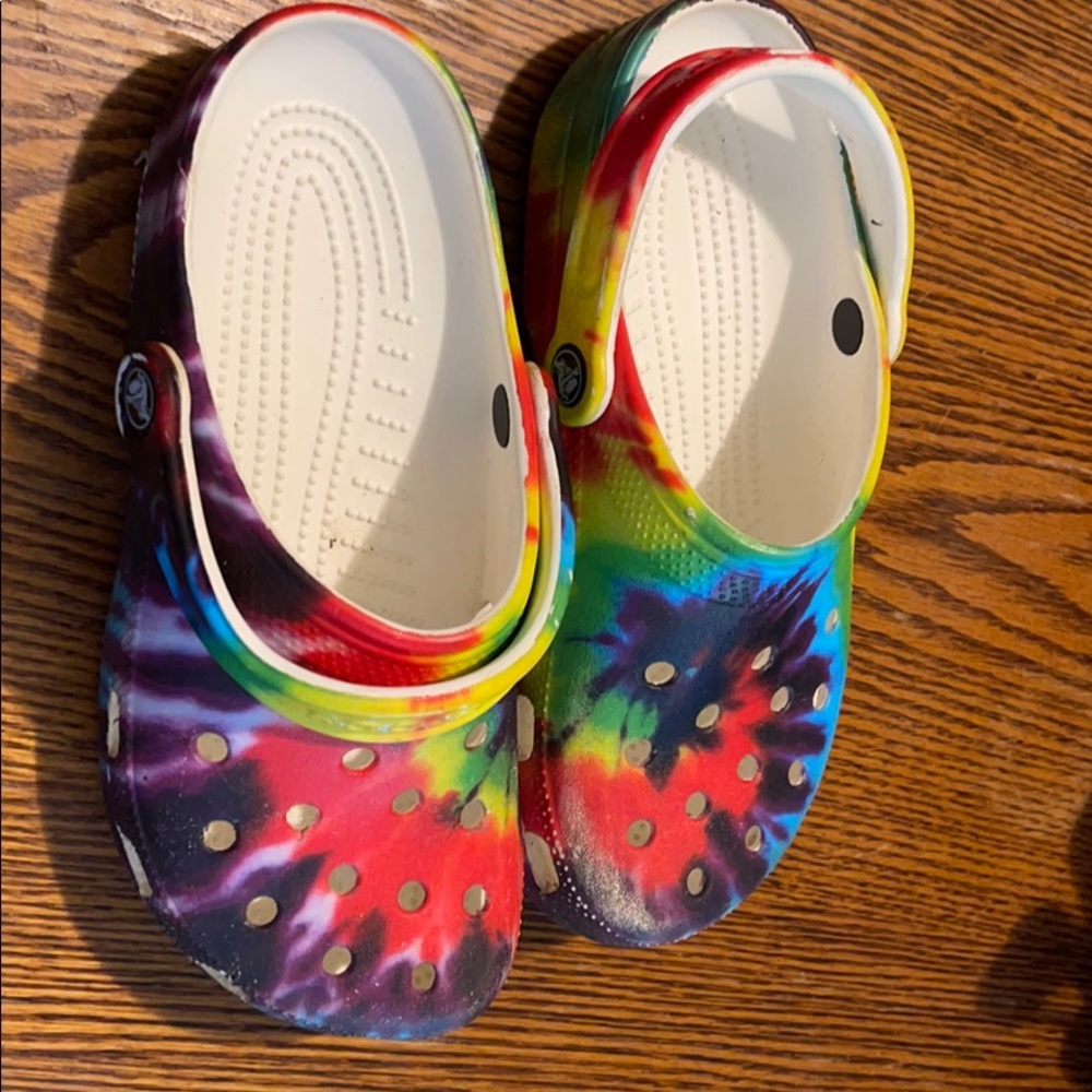 Tie dye crocs